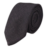 Men's Tweed Plum Herringbone Tie & Pocket Square Set