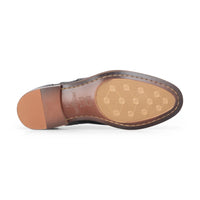 Albert - Мъжки черни кожени туидови обувки броги