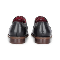 Albert - Мъжки черни кожени туидови обувки броги