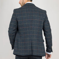 Archer - Men's Navy Checked Herringbone Tweed Blazer