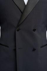 Aspen - Men's Navy 2 Piece Double Breasted Tuxedo Suit