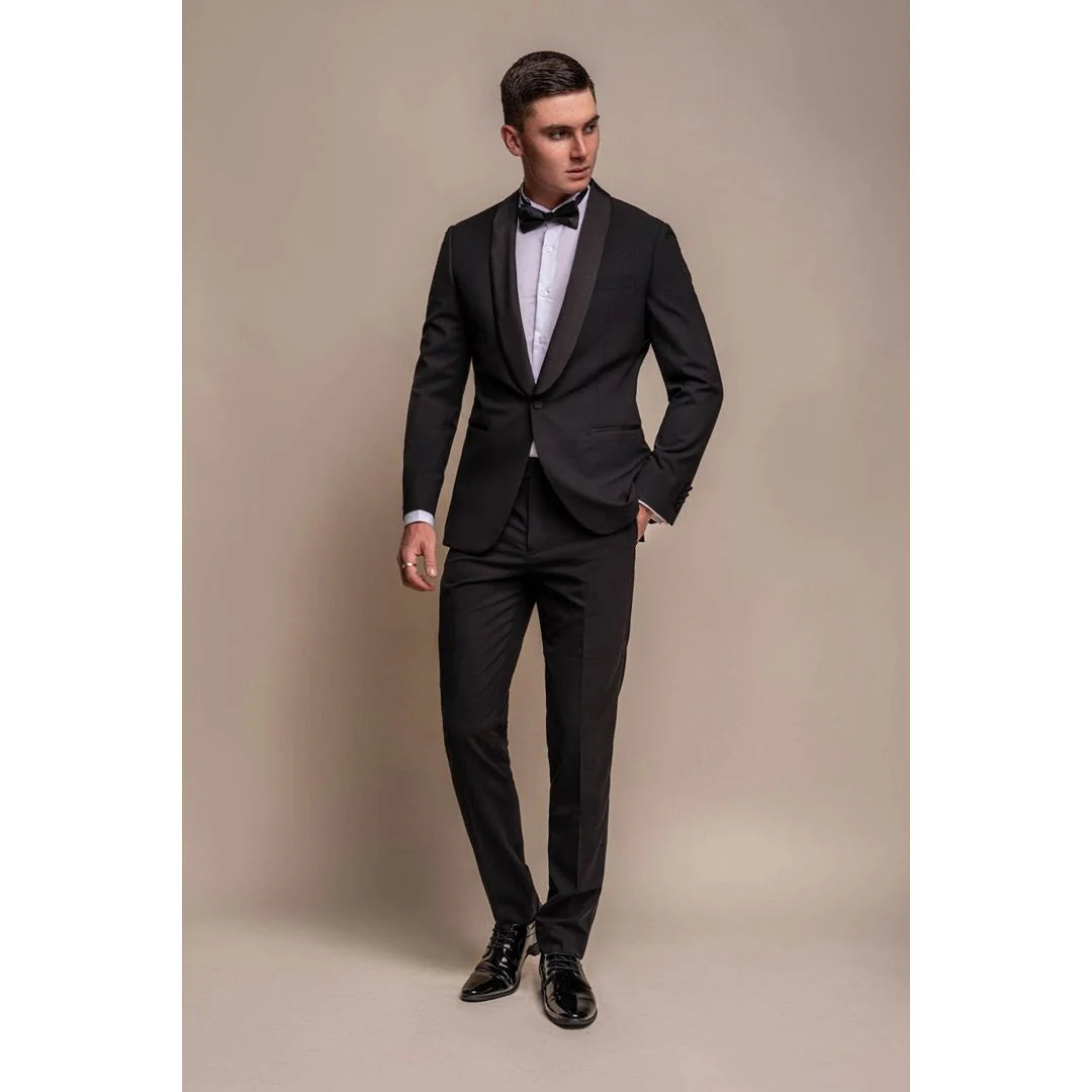 Aspen - Men's Plain Black Tuxedo Blazer