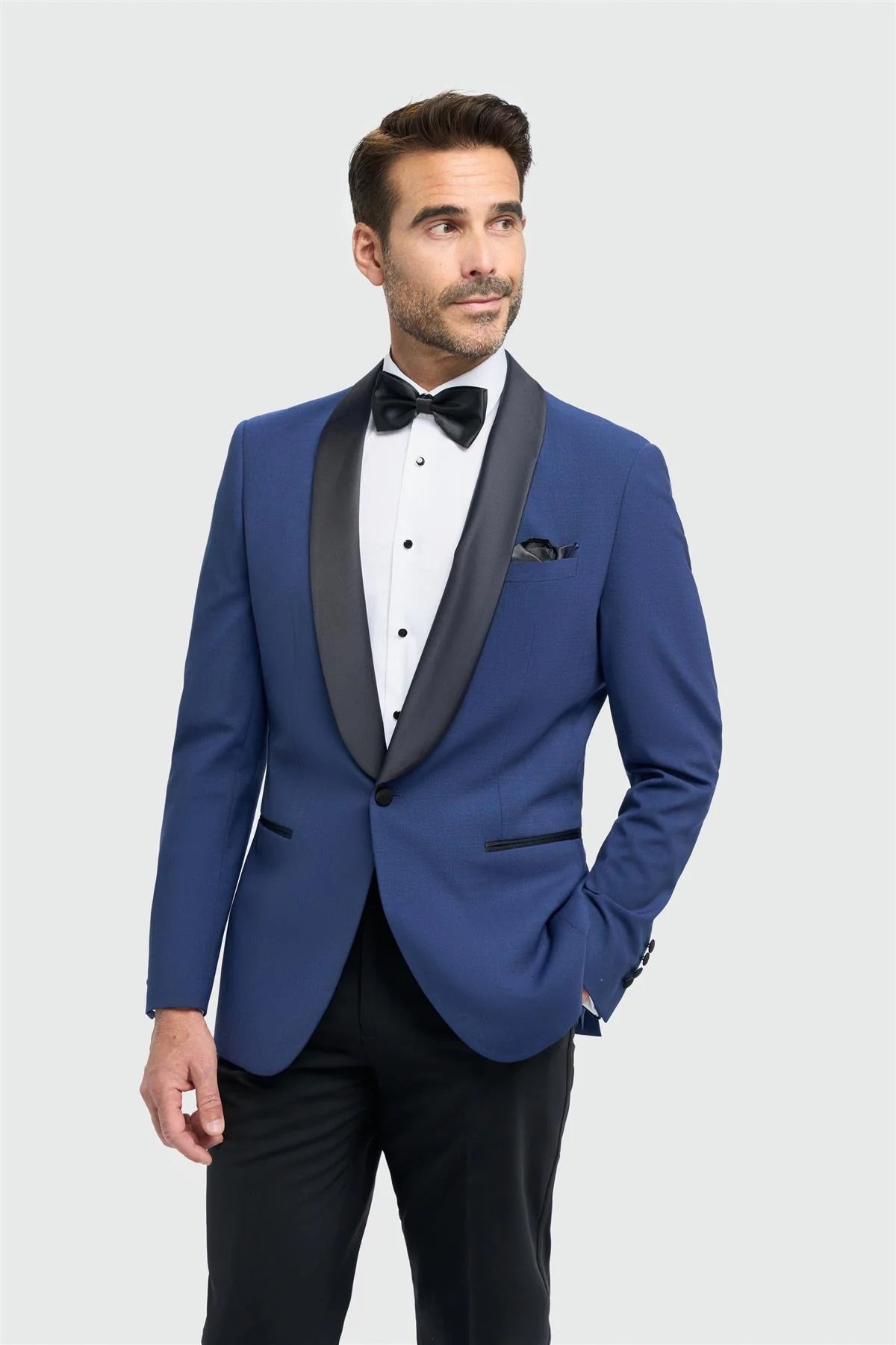Aspen - Men's Blue 2 Piece Shawl Collar Tuxedo Suit