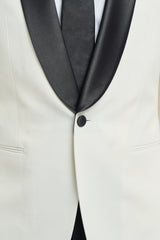 Aspen - Men's Cream 2 Piece Shawl Collar Tuxedo Suit