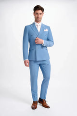 Bond - Men's Sky Blue 2 Piece Double Breasted Suit