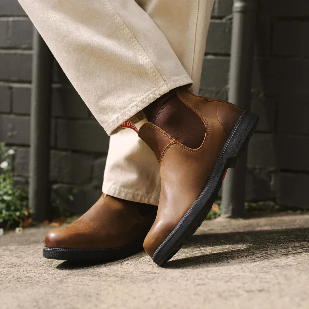 Booma 607 - Кафяви кожени ботуши Челси в кафяво