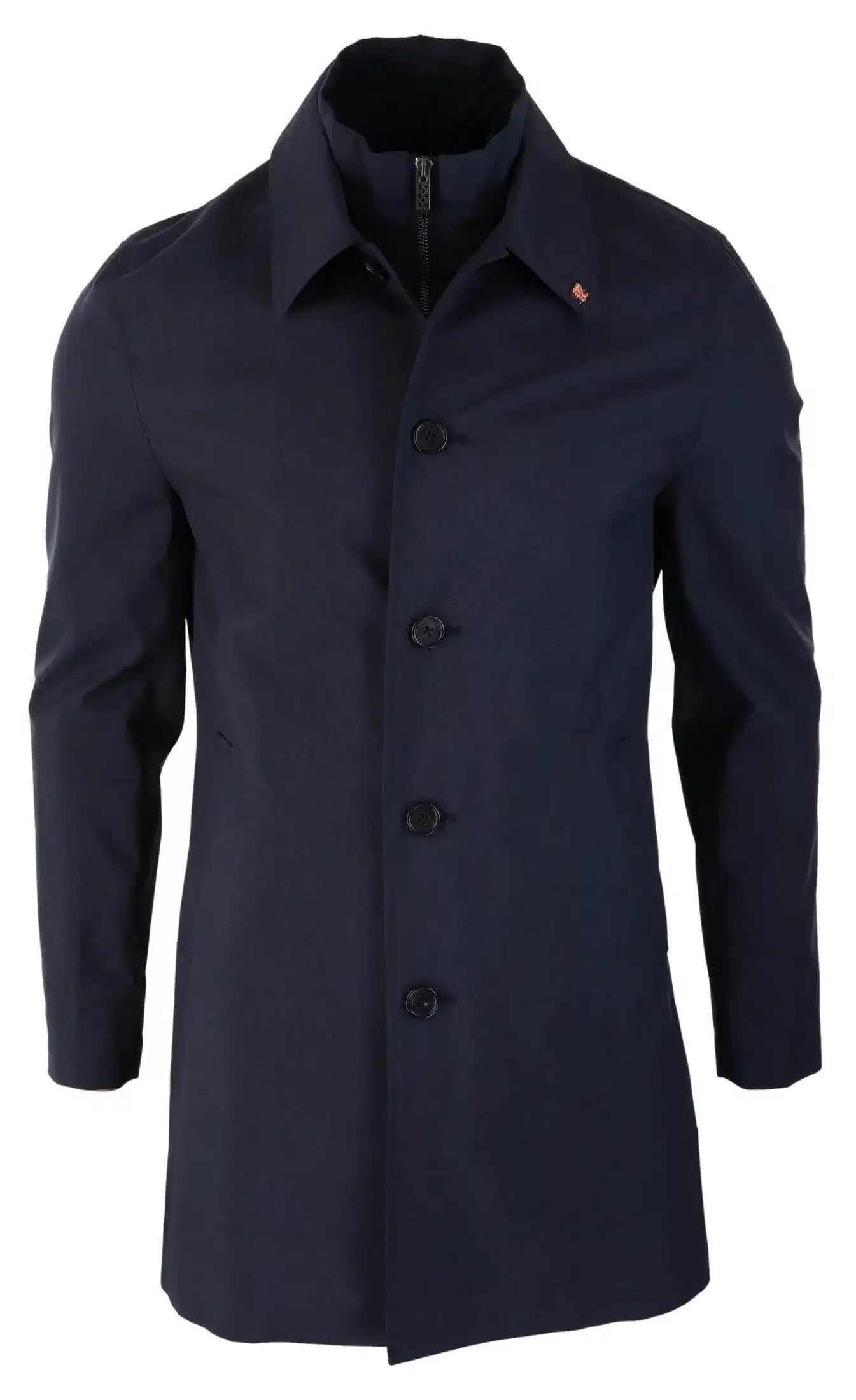 Mens Brando Navy Overcoat