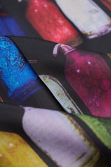 Мъжки тъмносин кариран костюм от 3 части с контрастен кремав цвят Елек