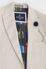 Мъжки кремав сватбен костюм от 3 части - Cavani Caridi