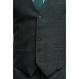 Caridi - Men's Olive Green Tweed Waistcoat