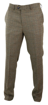 Mens Oak Brown Tweed Trousers