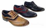 Mens Real Leather & Suede Laced Gatsby Brouges Smart Casual Designer Retro Shoes