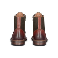 Clifford - Мъжки кафяви боти тип брог от естествена кожа