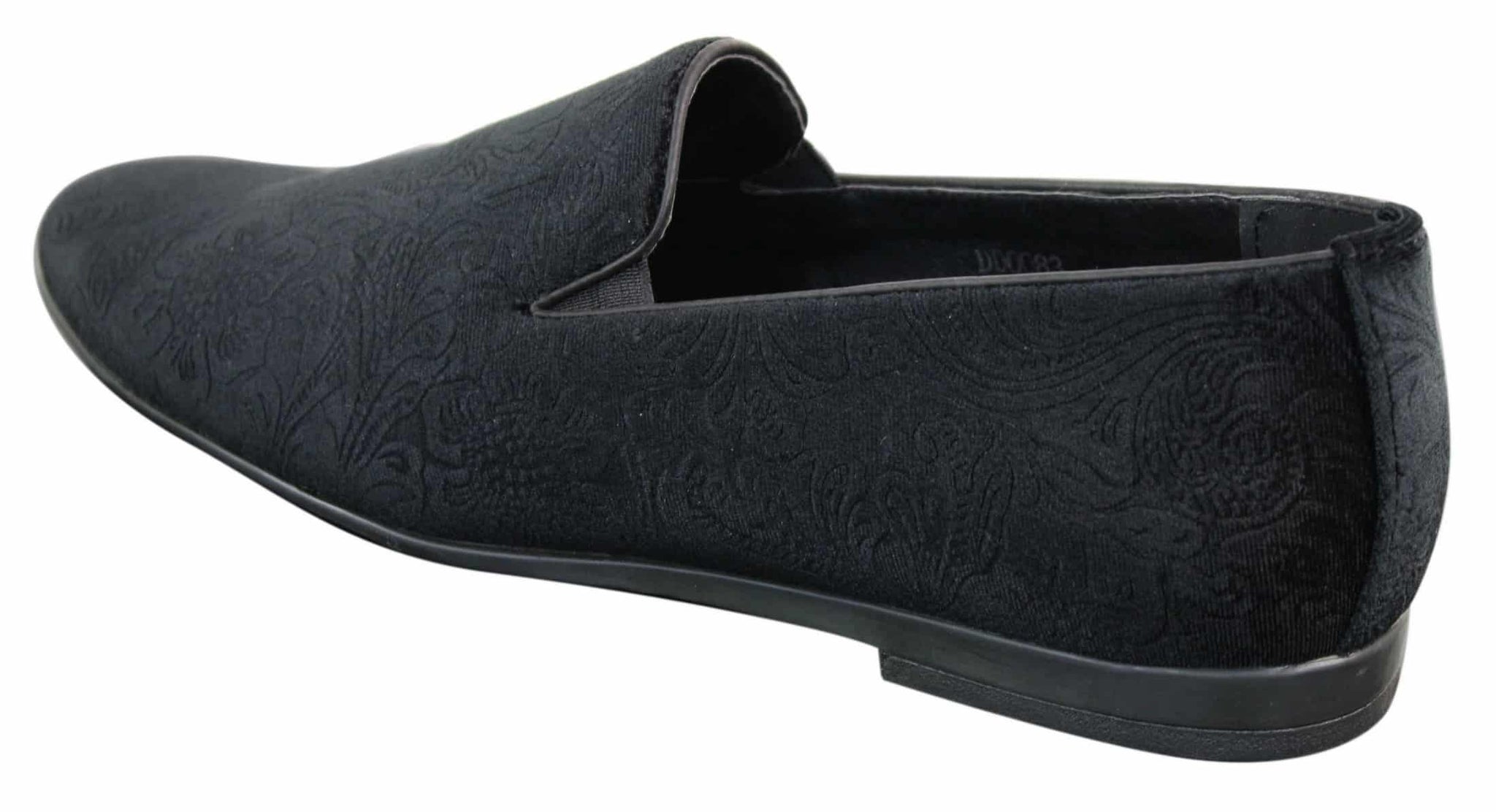 Elong DD0083 - Mens Velvet Slip On Paisley Driving Shoes Loafers Smart Casual Wine Navy Black
