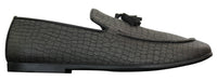 Elong DD0085 - Mens Snake Crocodile Leather PU Loafers Driving Shoes Slip On Tassel Comfort Vintage