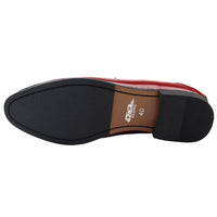 Men's Patent Tassel Slip On Red Loafers