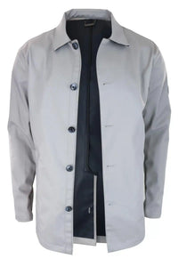 Mens Mid Length Overcoat Jacket Light Weight Smart Casual Beige Stone  Mac