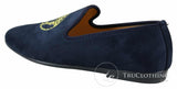 Fiorello HD0112-04 - Mens Black Iconic Medusa Slip On Loafers Moccasins Driving Shoes PU Suede Italian