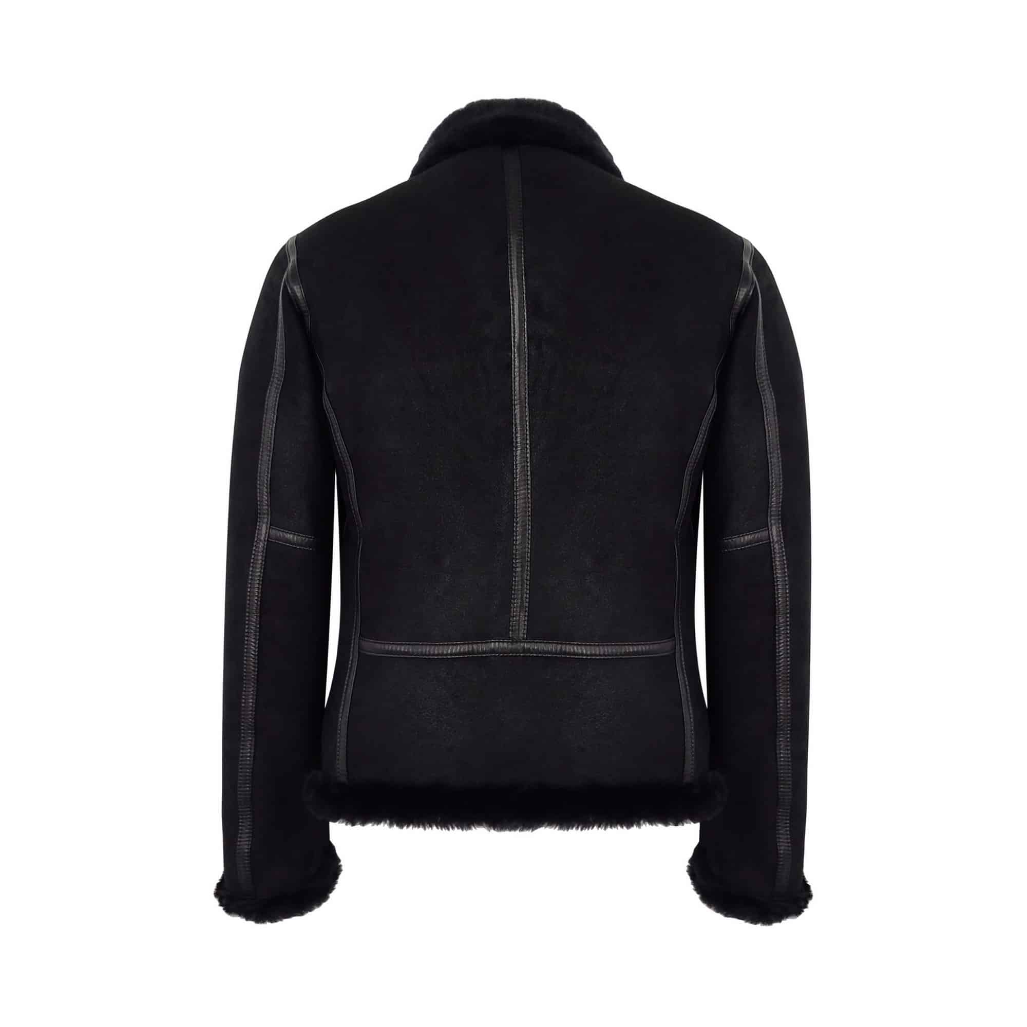 Men's Black Sheepskin Brando Biker Jacket