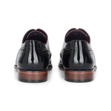 Flynn - Мъжки черни лачени обувки броги