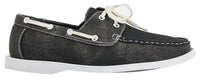 Mens Retro Denim Style Vintage Deck Boat Shoes Smart Casual Laced Navy Washed