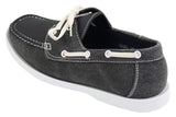 Mens Retro Denim Style Vintage Deck Boat Shoes Smart Casual Laced Navy Washed