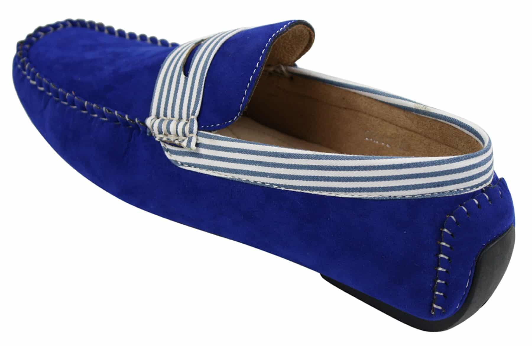 Mens Suede Deck Boat Shoes Stripe Slip On Summer Smart Casual Italian