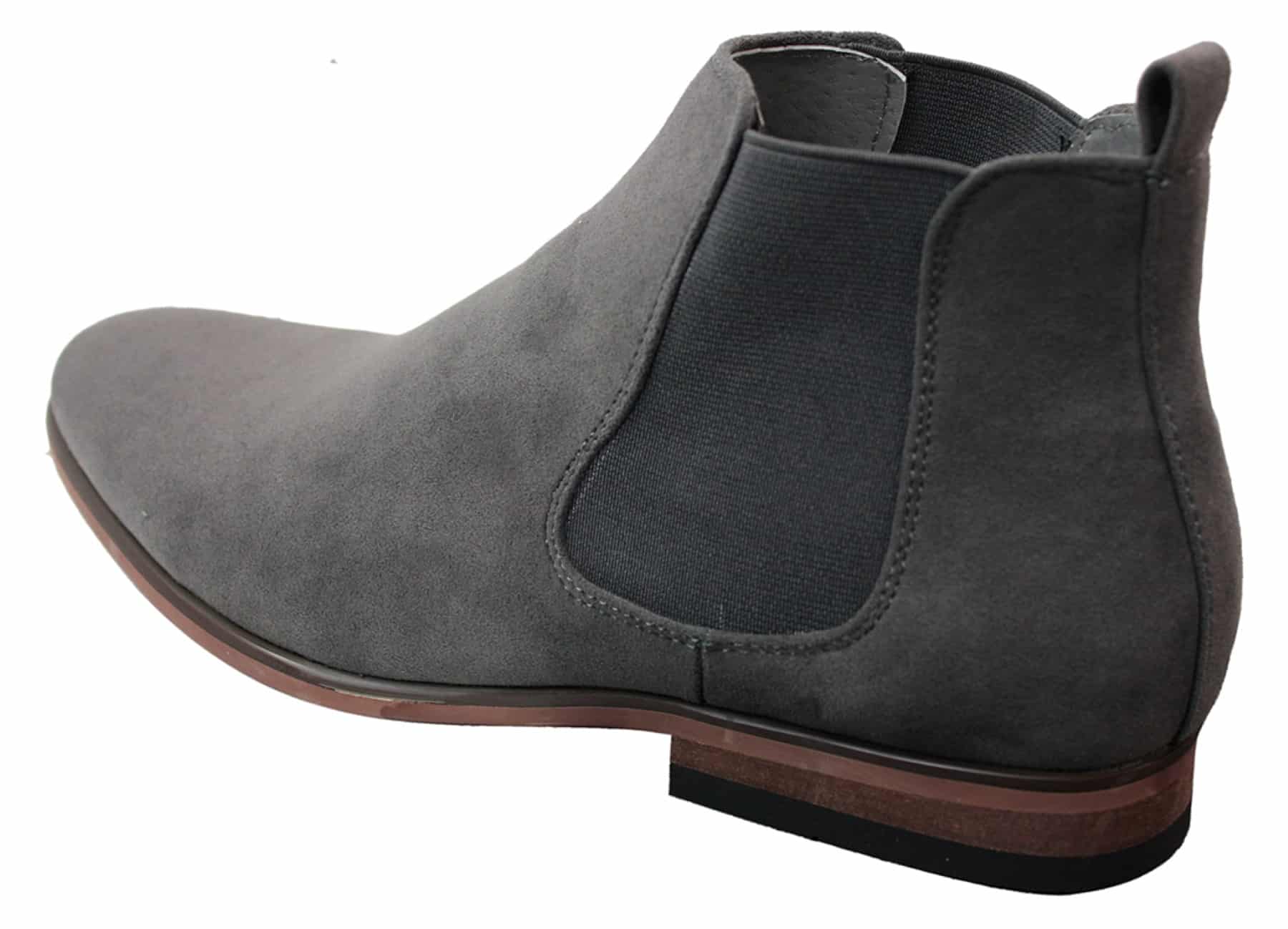 Mens Italian Suede Slip On Ankle Boots Smart Casual Desert Chelsea Dealer
