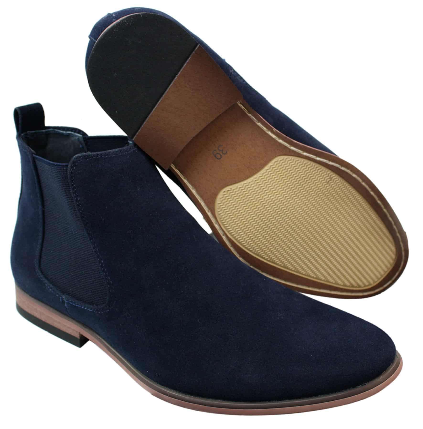 Mens Italian Suede Slip On Ankle Boots Smart Casual Desert Chelsea Dealer