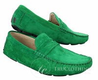 Mens Slip On Suede Leather Shoes Moccasin Loafers Smart Casual Brown Beige