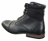 Galax GLX3517 Mens Slim Fit Vintage Retro Sherlock Laced Smart Casual Ankle Boots Leather