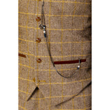 Harris Men's Brown 3-Piece Tweed Suit with Classic Vintage Style