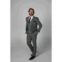 Harris Men's Grey 3-Piece Tweed Suit with Classic Vintage Charm