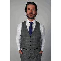 Harris Men's Grey 3-Piece Tweed Suit with Classic Vintage Charm