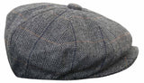 Mens Tweed Check Peaky Blinders Cap