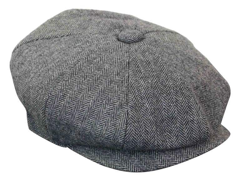 HT6364 - Mens Herringbone Tweed Newsboy Peaky Blinders Hat