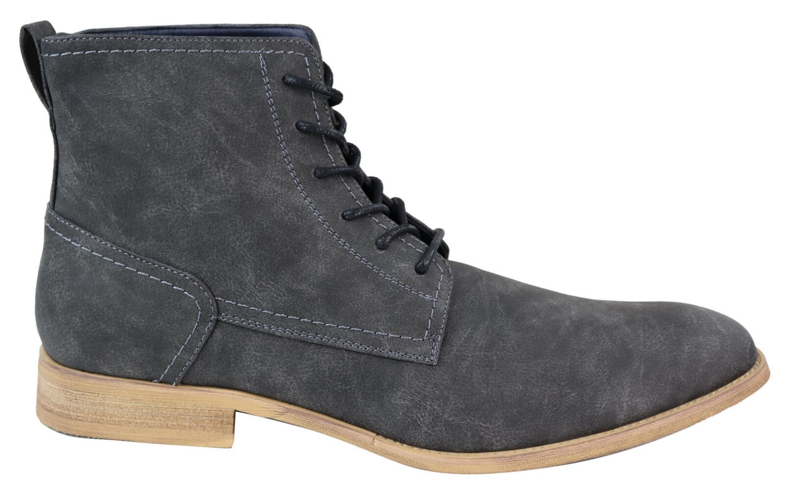 Mens Matt Leather Laced Peaky Blinders Boots