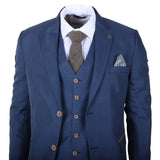 IM50 - Мъжки костюм от 3 части, син кариран