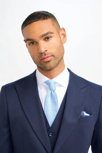 James - Мъжки тъмносин вълнен блейзър с приталена кройка