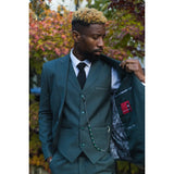 James Men's 3-Piece Classic Green Suit