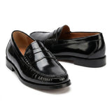 Джоузеф - Мъжки черни мокасини с висок блясък и полирани крака