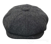 Kids Peaky Blinders Newsboy Tweed Herringbone 8 Panel Hat