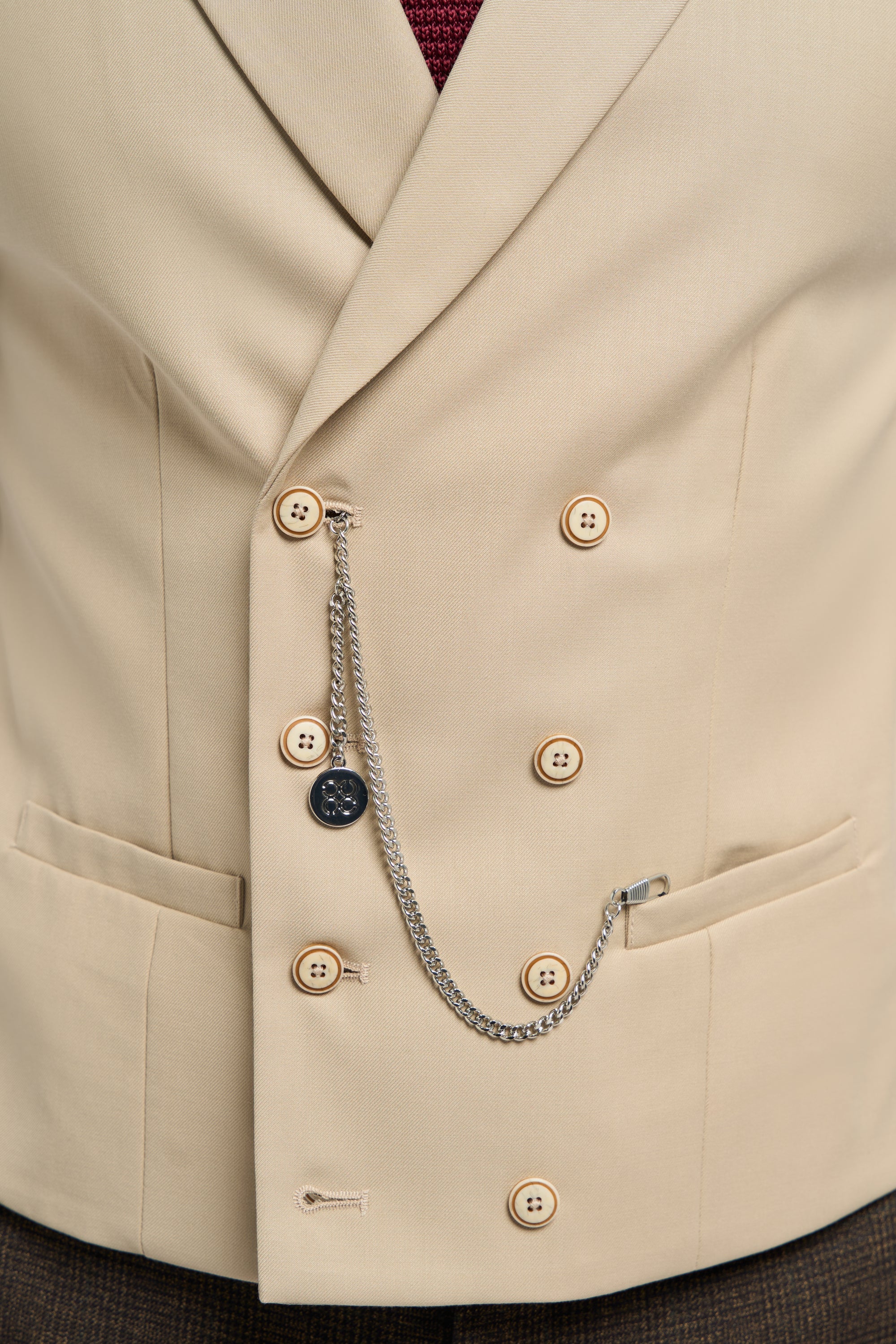 Мъжка жилетка с двойно закопчаване и верижка - Cavani Lennox