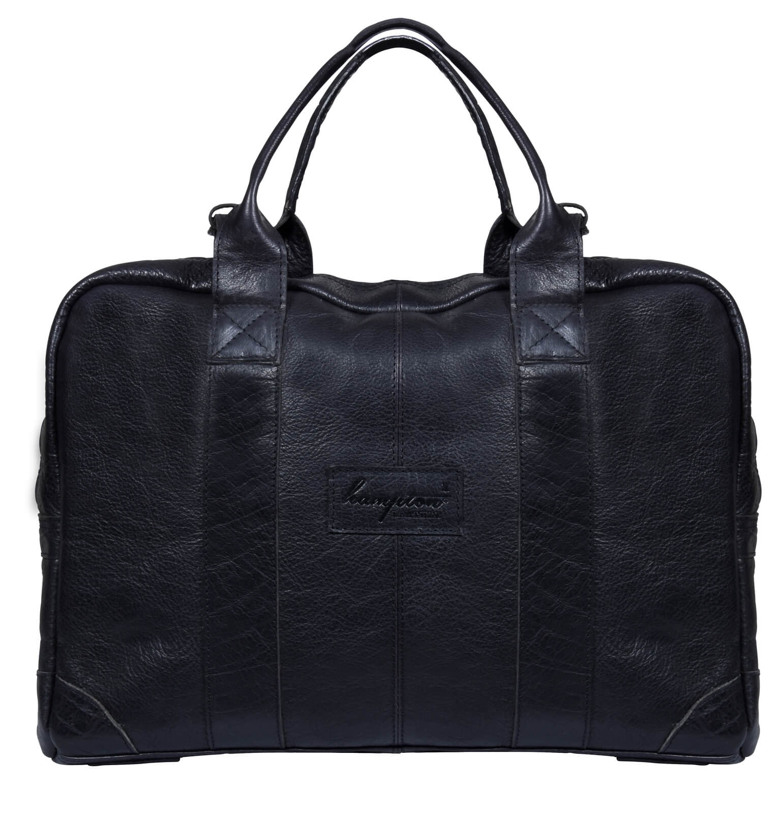 Real Leather Carry On Overnight Bag - Black
