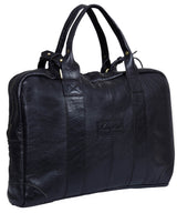 Real Leather Carry On Overnight Bag - Black