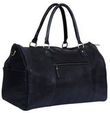 Genuine Leather Vintage Carry On Travel Bag - Black