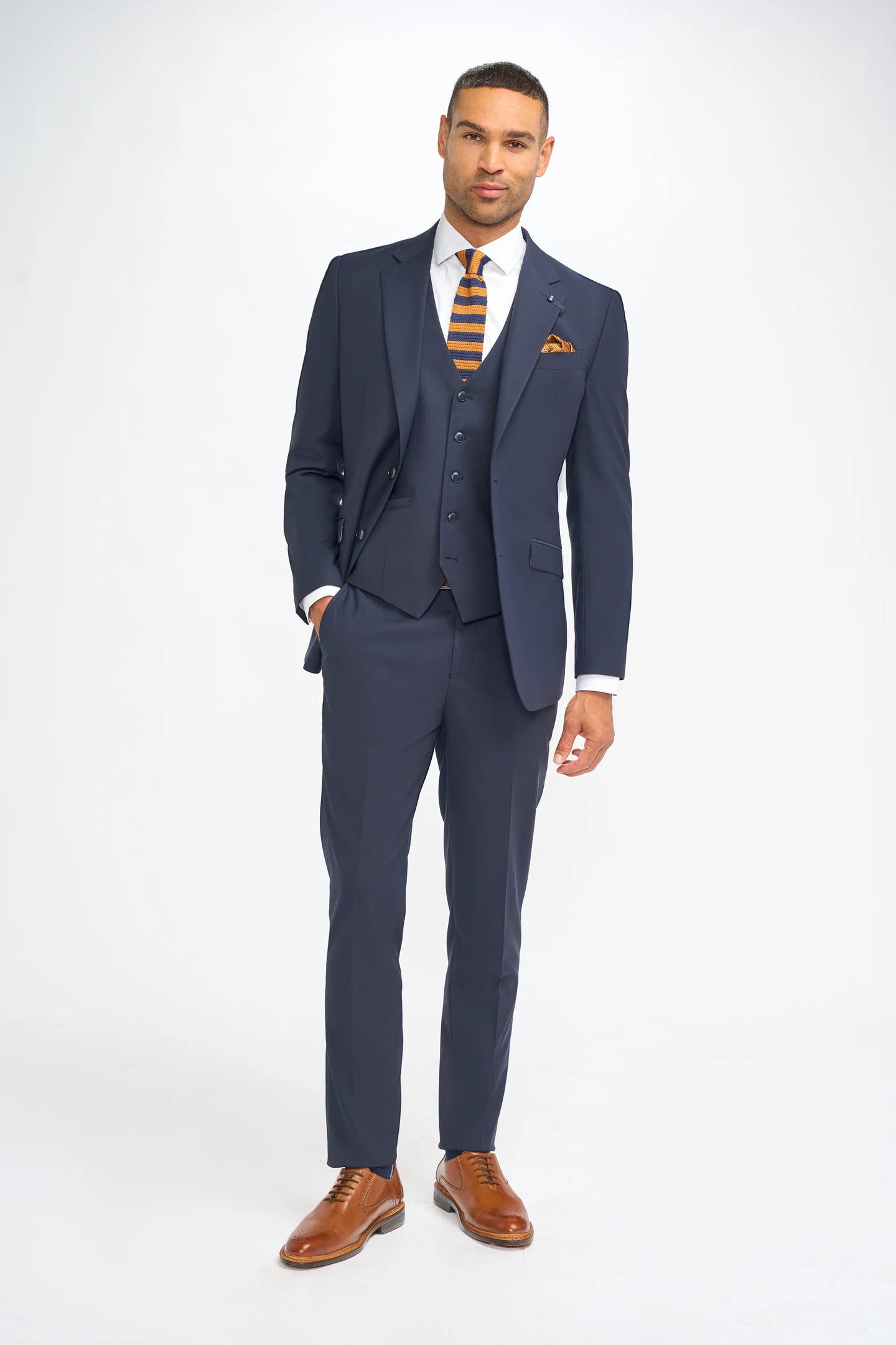 Malibu - Men's Navy 3 Piece Tailored Fit Suit