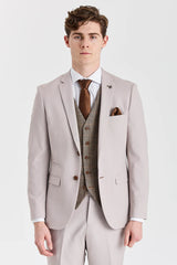 Костюм с текстуриран камък Mayfair и кафяв туид Harris Елек