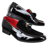Men's Faux Patend and Suede Leather Loafers
