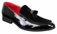 Men's Faux Patend and Suede Leather Loafers